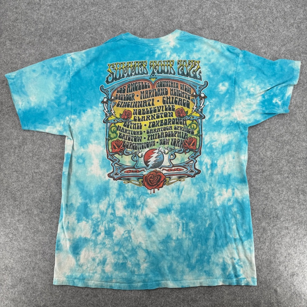 Liquid Blue T-Shirt Mens 2XL Dead & Company Summer Tour 22 Blue Tie Dye Graphic - Picture 5 of 9